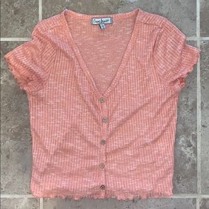 Cute button  down orange top
